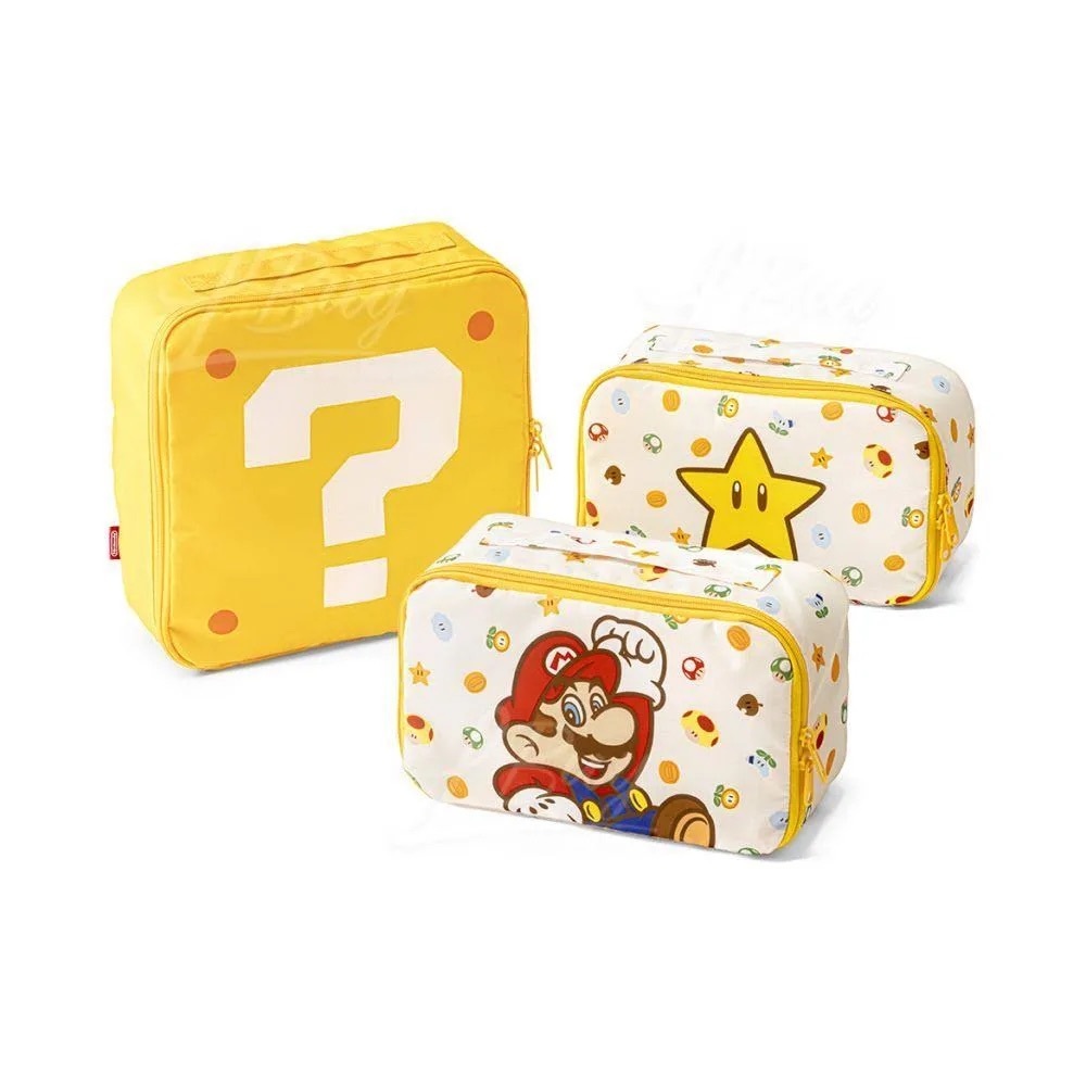 Nintendo Tokyo Super Mario Storage Pouch Set‎ Question Block NWT #A103